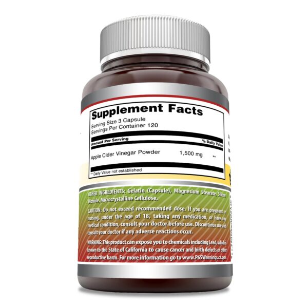Frasco de cápsulas de vinagre de sidra de manzana Amazing Formulas