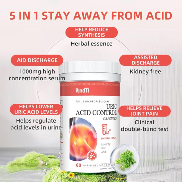 Frasco suplemento ácido úrico con apio y cúrcuma