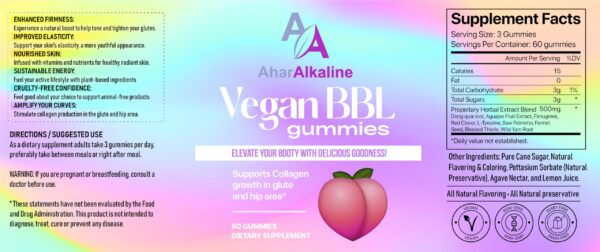 Gomitas BBL para realce glúteos frutal rojo