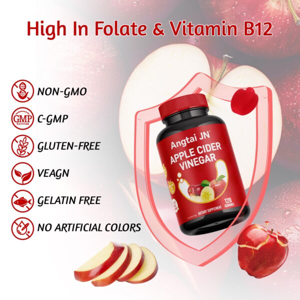 Suplemento de vinagre de manzana con antioxidantes y fibra para digestión