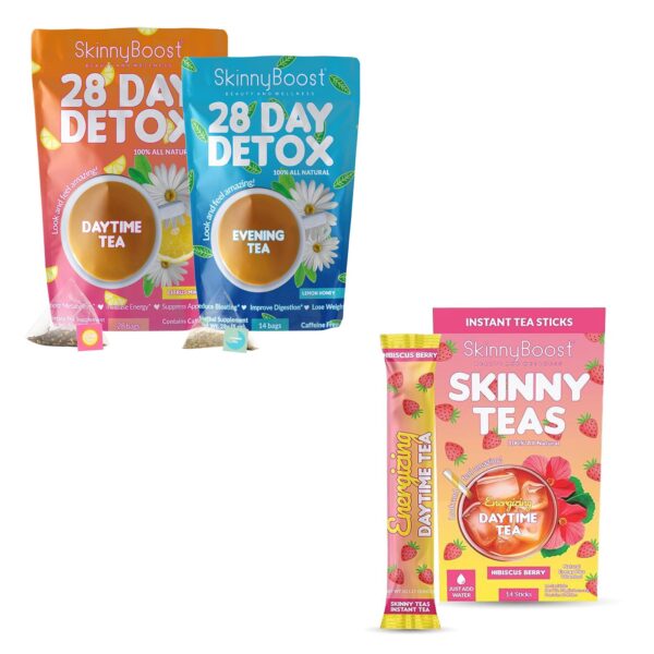 SkinnyBoost té detox 28 días y té hibiscus berry instantáneo