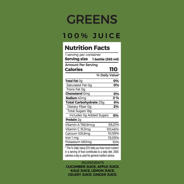 Botella PUR jugo verde con espinaca, pepino y limón
