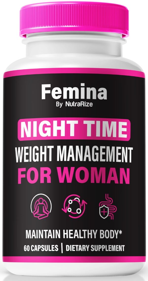 Frasco cápsulas nocturnas Femina NutraRize para mujer