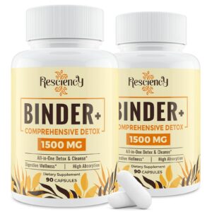 Frasco suplemento Resciency detox 1500 mg 180 cápsulas veganas