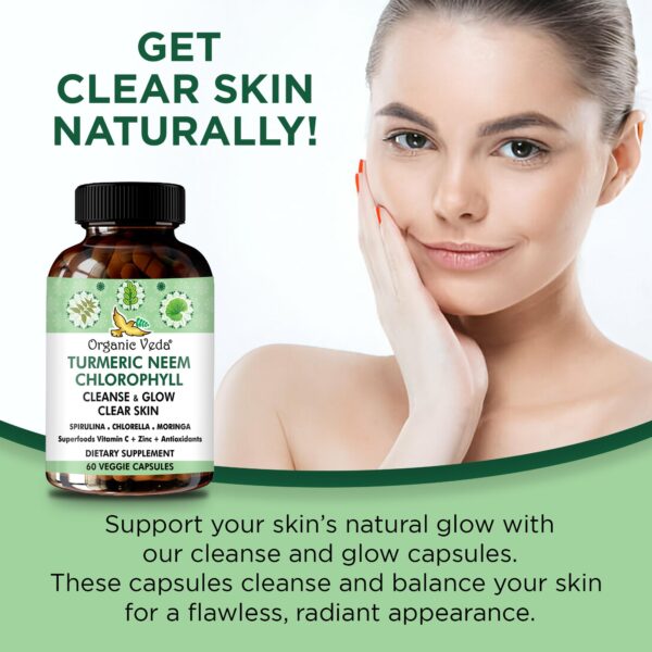 Etiqueta frontal del suplemento Organic Veda polvo verde natural