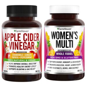 Cápsulas farmhaven vinagre sidra manzana jengibre multivitaminas