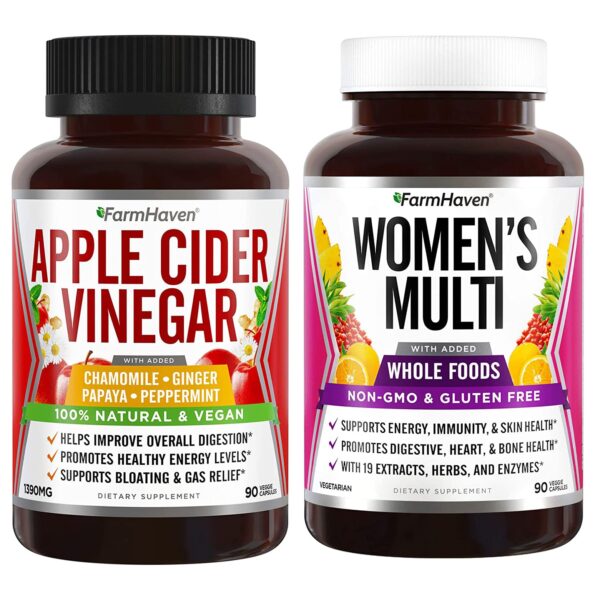 Cápsulas farmhaven vinagre sidra manzana jengibre multivitaminas
