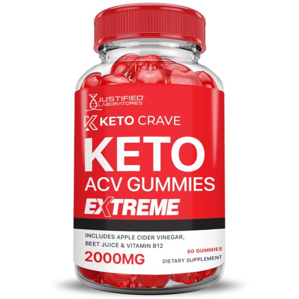Frasco de gomitas Keto Crave con ingredientes naturales