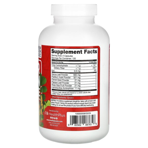 Envase Health Plus Super Colon Cleanse 240 cápsulas