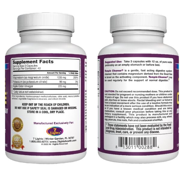 Cápsulas temple cleanse para sistema digestivo saludable