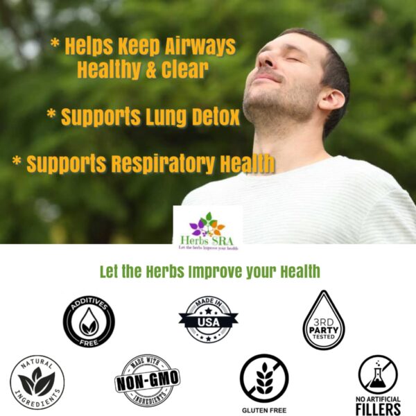 Cápsulas Herbs SRA para soporte respiratorio y limpieza pulmonar