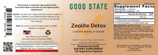 Vista frontal de Good State Zeolite Clinoptilolite