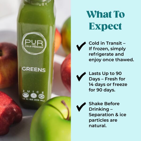 Jugo verde PUR prensado en frío sin conservadores