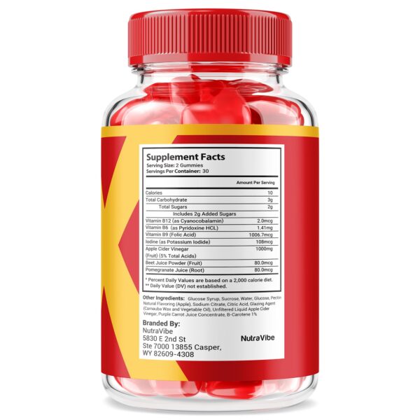 Detalle de la etiqueta nutricional