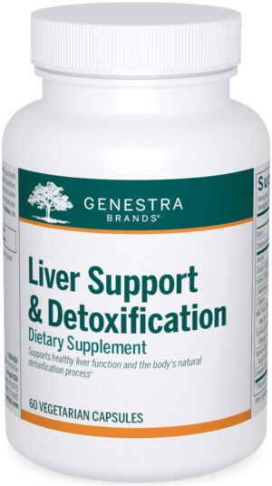 frasco cápsulas apoyo hígado desintoxicación genestra brands