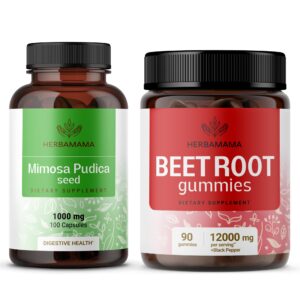 Kit HERBAMAMA Mimosa Pudica y gomitas de remolacha sabor fresa