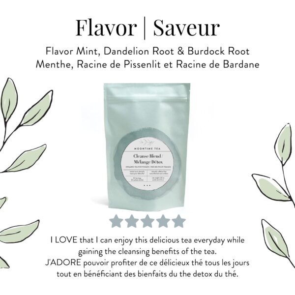 Ingredientes naturales del té orgánico Moontime para desintoxicación