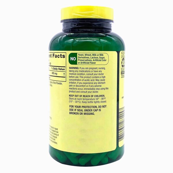 Frasco suplementario cápsulas vinagre manzana para bienestar integral