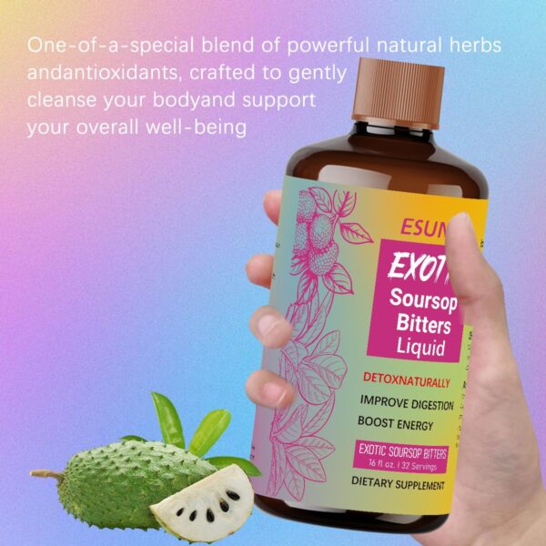 Esunm Soursop Bitters etiqueta de seguridad