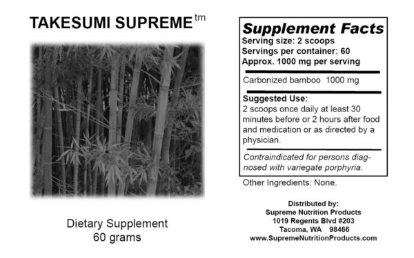 Polvo carbón activado puro bambú Supreme Nutrition