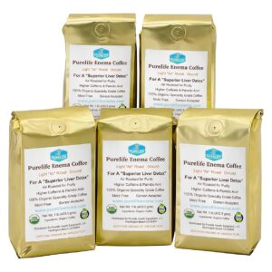 Paquete 5 libras café enema orgánico Purelife tueste aire Light