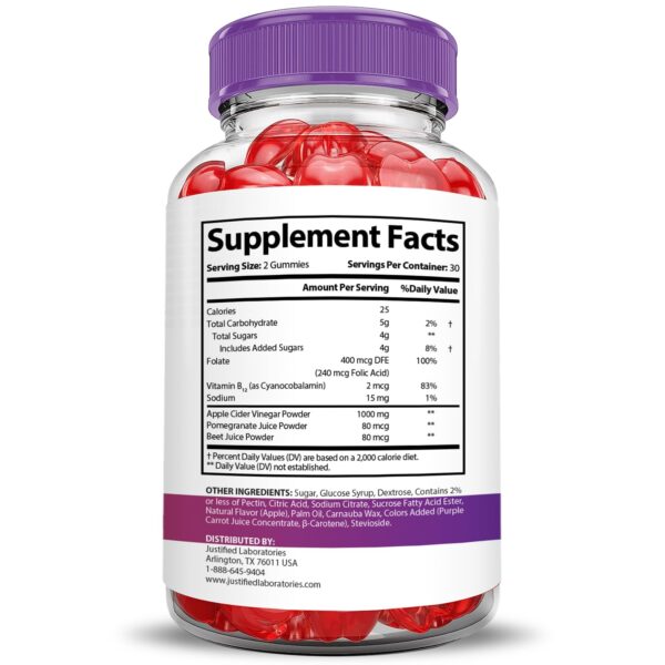 Detalles ingredientes gomitas PureSlim Keto ACV