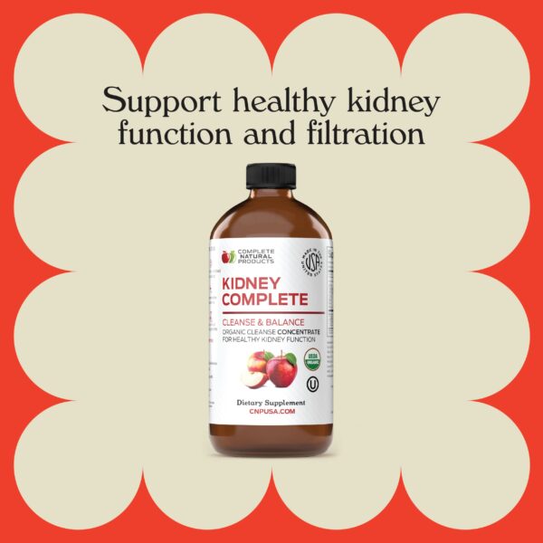 Etiqueta del producto Complete Natural Kidney Complete suplemento renal