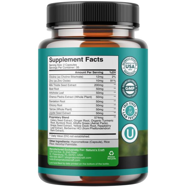 Suplemento detox y fibra para salud digestiva Natures Craft