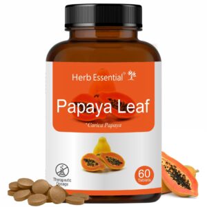 Frasco de Herb Essential tabletas orgánicas de papaya 500mg