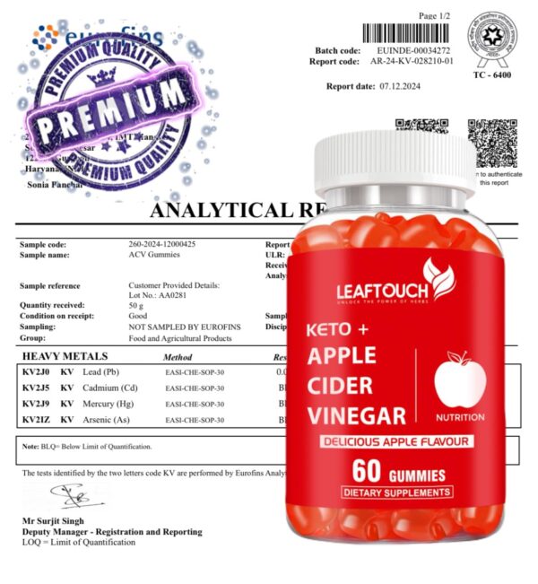 Gomitas vinagre sidra de manzana LEAFTOUCH con empaque individual