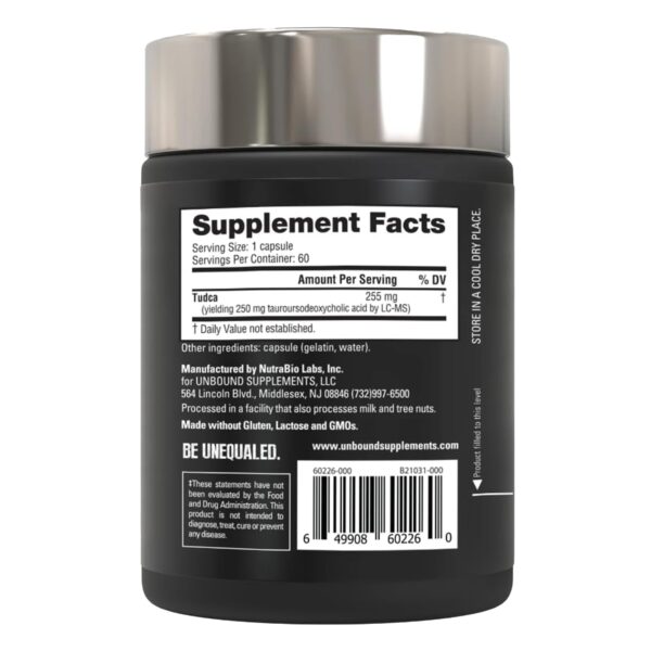 Tudca suplemento Unbound NutraBio para bienestar hepático