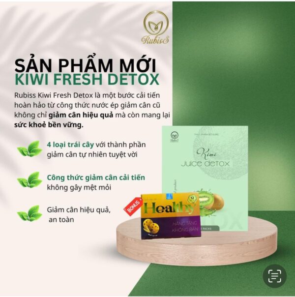 Paquete individual jugo detox kiwi Rubiss para desintoxicación y pérdida de peso