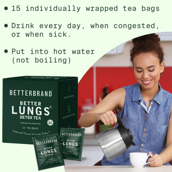 Ingredientes naturales de té BetterLungs para pulmones