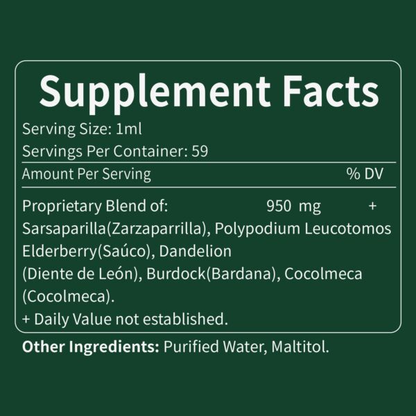 Etiqueta frontal de extracto de sarsaparilla