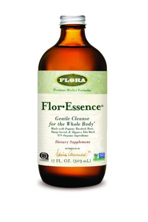 Botella de té líquido Flora Health Flor-Essence con 8 hierbas ancestrales