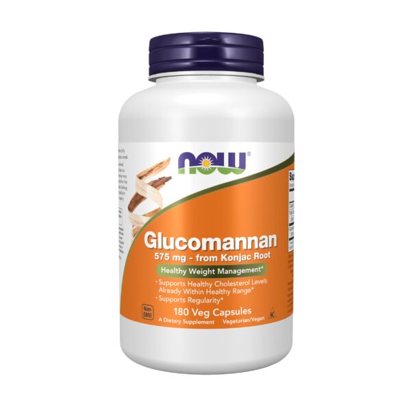 Etiqueta frontal NOW Foods Glucomanano Konjac 575 mg