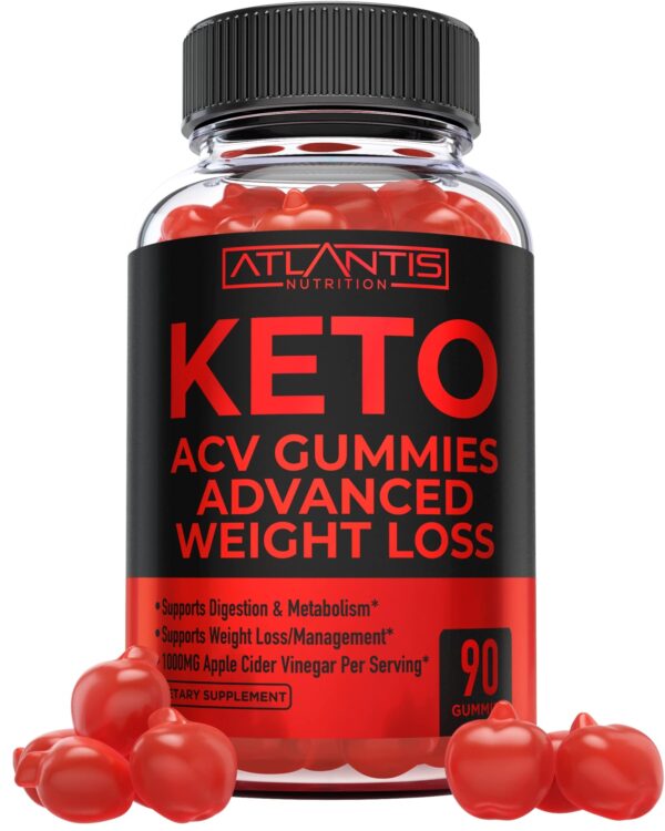 Atlantis Nutrition Keto ACV gomas pérdida peso sabor manzana 90 conteo