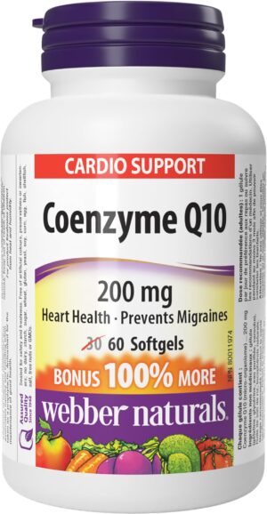 Frente de envase Webber Naturals CoQ10 200 mg