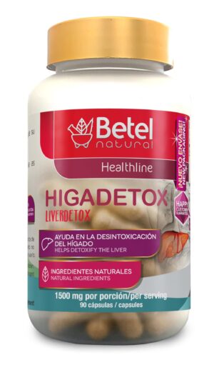 Botella cápsulas Higadetox desintoxicación hígado 90 unidades