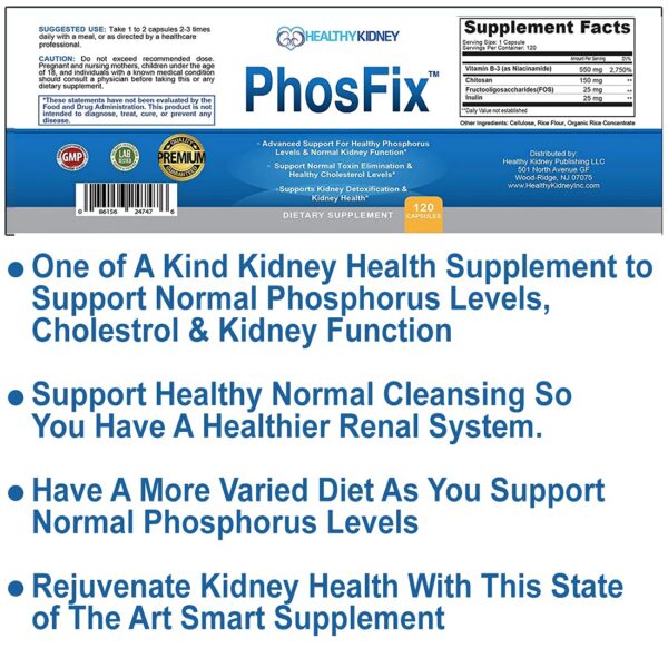 Suplementos Kidney Shield y PhosFix para bienestar renal
