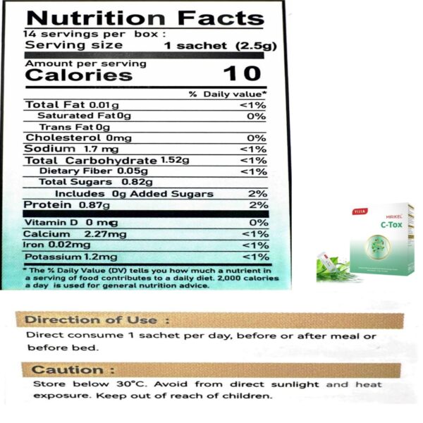 Etiqueta del producto con ingredientes