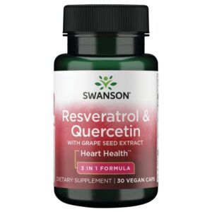 Frente del frasco Swanson Resveratrol Quercetina