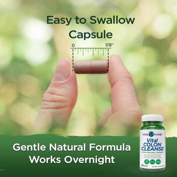 Cápsulas Vital Colon Cleanse sobre fondo blanco