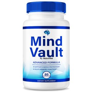 Botella de cápsulas Mind Vault para enfoque y concentración