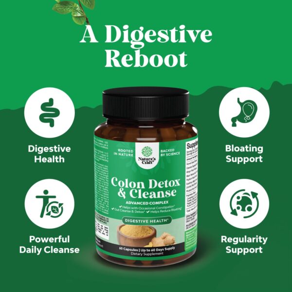 Detox hepático y limpiador de colon Natures Craft paquete