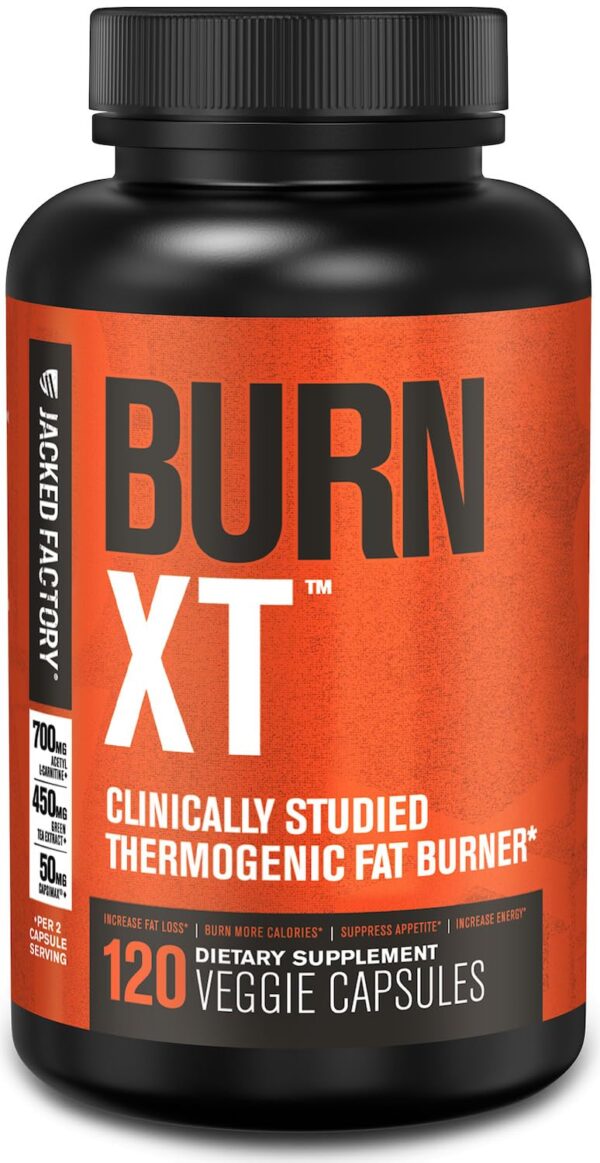 Burn-XT frasco y etiqueta frontal