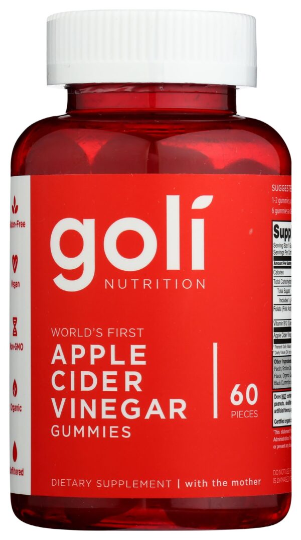 Gomitas Goli Nutrition vinagre sidra manzana paquete 60 unidades rojo