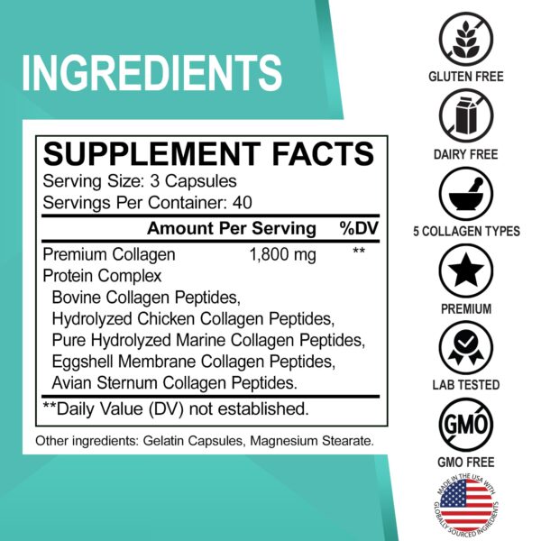 Probióticos y colágeno en cápsulas para detox y belleza