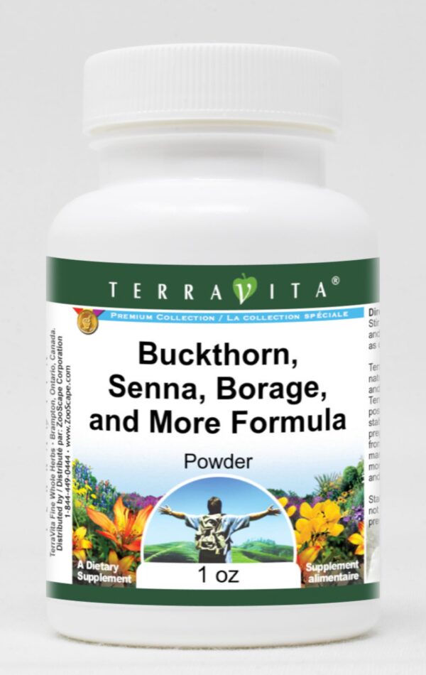 Polvo fórmula natural Buckthorn Senna Borraja TerraVita