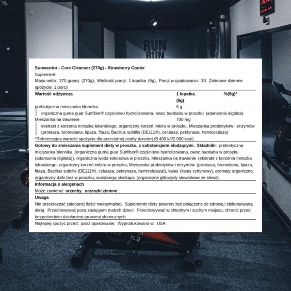 Fibra prebiótica sin soya ni azúcar Sunwarrior sabor fresa